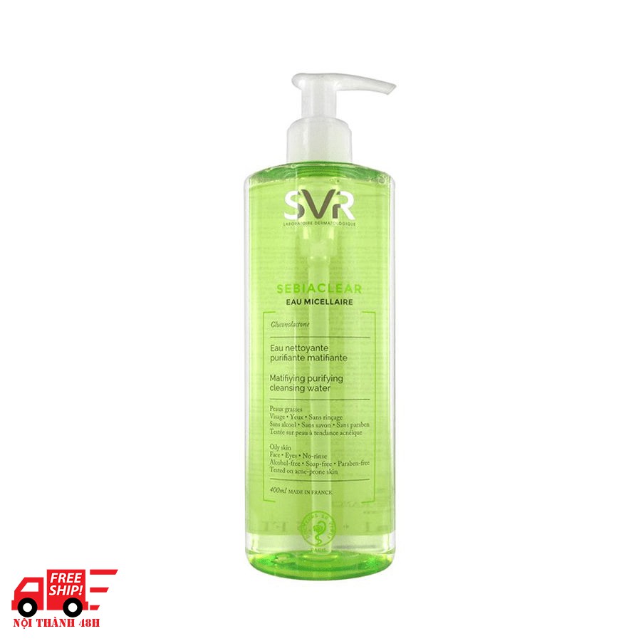 Nước tẩy trang làm sạch da và loại bỏ dầu nhờn SVR Sebiaclear Eau Micellaire 75ml - 400ml