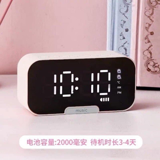 Đồng Hồ Kiêm Loa Bluetooth Mặt Gương Hiển Thị Đèn Led