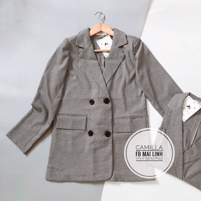 ÁO VEST KẺ MỘT LỚP CÓ KHUY CÀI | BigBuy360 - bigbuy360.vn