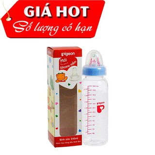 Bình sữa cổ hẹp pigeon 120ml - 240ml - màu ngẫu nhiên