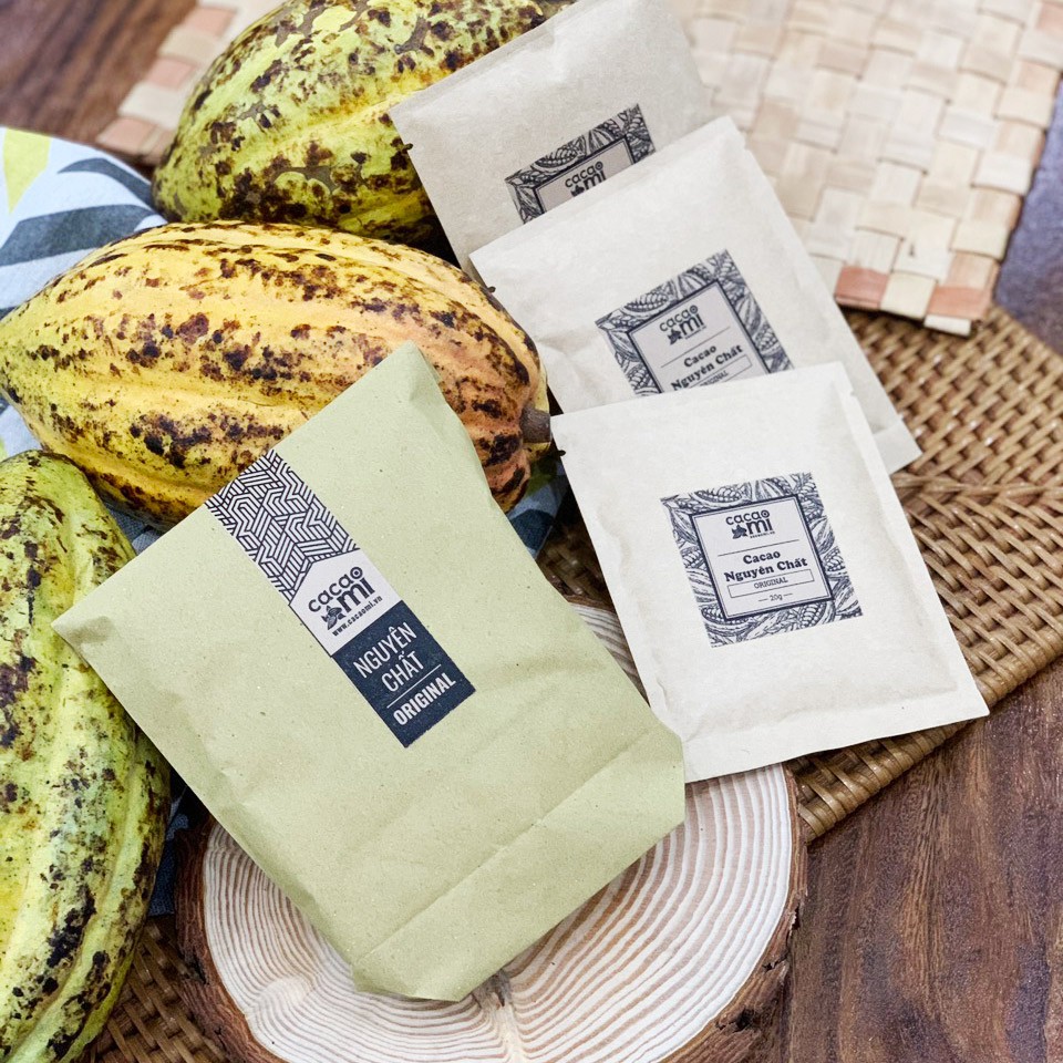 Combo 3 gói bột ca cao nguyên chất 100% không đường dùng pha chế trà sữa Original Cacao Mi vị truyền thống 20g/gói