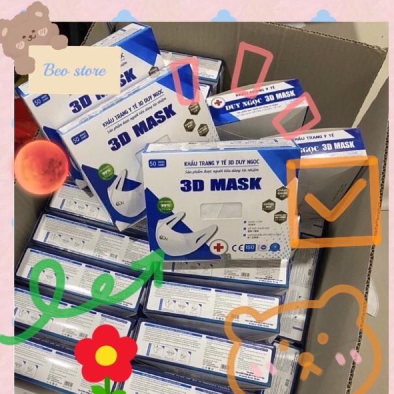 (Chính Hãng) Khẩu Trang 3D Mask Công Nghệ - Hộp 50 Chiếc thương hiệu Duy Khánh màu HỌA TIẾT | BigBuy360 - bigbuy360.vn