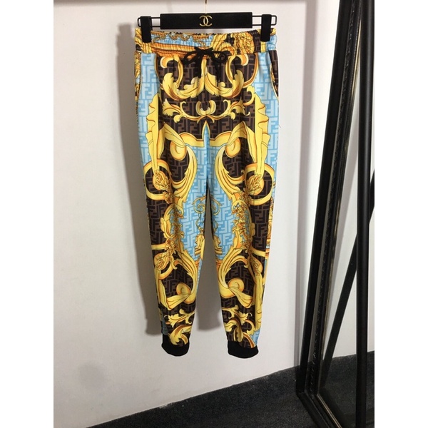 Bộ thể thao cho nam và nữ hoạ tiết retro Versace x Fendi FD cao cấp phong cách trẻ trung