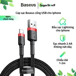 Dây sạc cho iphone - cáp sạc baseus truyền dữ liệu nhanh cổng usb 2.4a dành cho điện thoại iphone