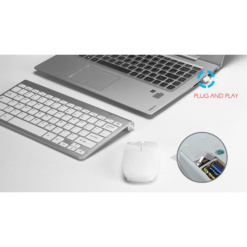 Combo Bàn Phím + Chuột Không Dây 2.4g Cho Laptop / Pc / Máy Tính Để Bàn / Tv Thông Minh