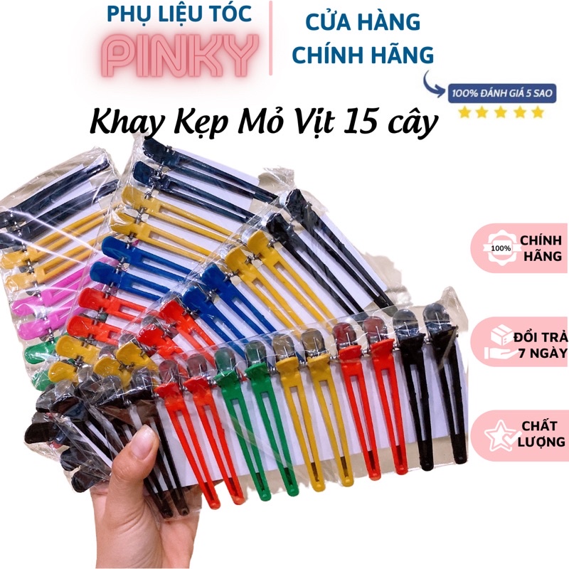 Kẹp mỏ vịt nhựa chia xước tóc vỉ 12 cái giá rẻ siêu đẹp bền  cây 10cm chuyên dụng cho salon tóc nam nữ spa barber shop