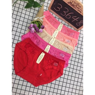 Combo 5 quần lót nữ 33648# cotton lạnh,phối ren(phù hợp dưới 50kg,giao màu ngẫu nhiên)
