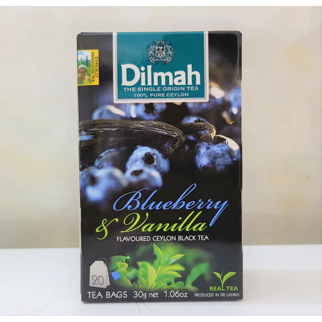 [Hộp 30g – VIỆT QUẤT &amp; VANI] TRÀ ĐEN TÚI LỌC [Sri Lanka] DILMAH BlueBerry &amp; Vanilla Flavoured Ceylon Black Tea