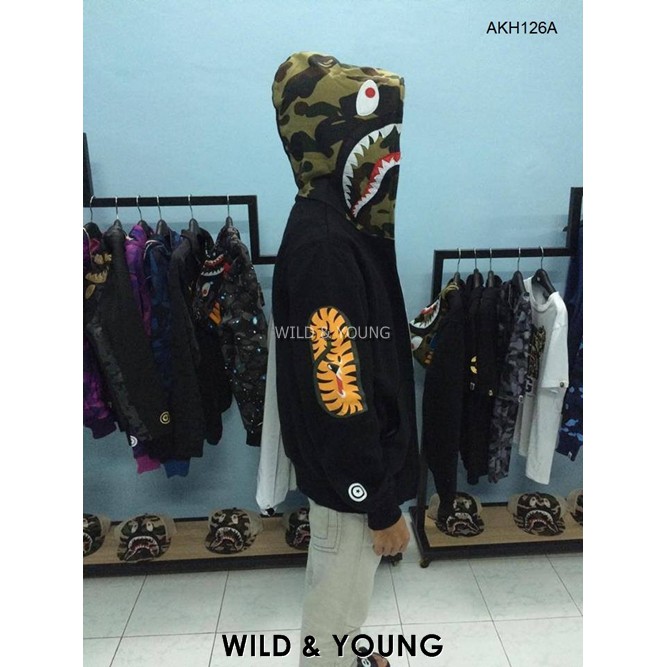 HOT SALE 2020 - BAPE SHARK FULL ZIP HOODIE MIX CAMO TAY ÁO (AKH126A)