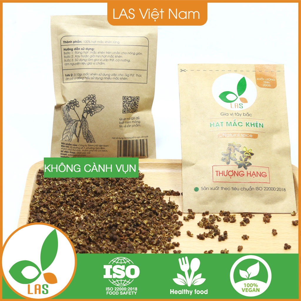 Hạt mắc khén thượng hạng, không cành vụn - Gói 500gr, 20gr | LAS Việt Nam