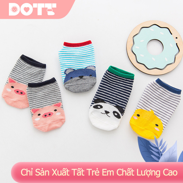 Vớ Cotton Họa Tiết Sọc Hoạt Hình Xinh Xắn Dành Cho Bé