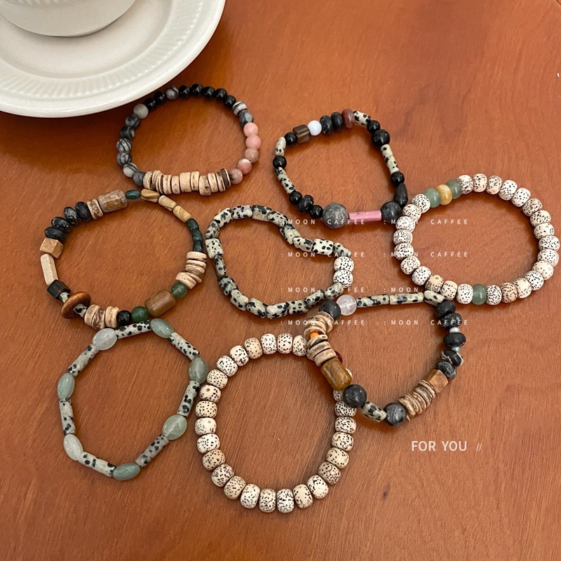 Vòng Tay Chuỗi Hạt Đá Mã Não Co Giãn Handmade Xinh Xắn Dành Cho Nữ