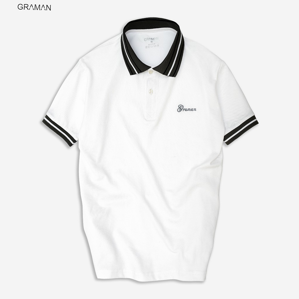 Áo thun polo nam thêu chữ phối cổ kẻ dọc, chất vải Cotton co giãn ,thoáng mát CLELEGANT | BigBuy360 - bigbuy360.vn