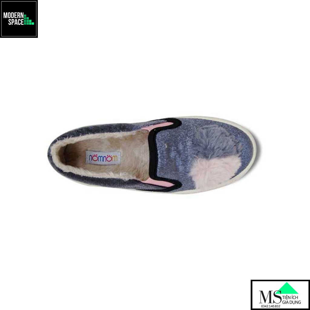 (GIÀY TRẺ EM) Giày Lười Slip-on bé gái thời trang D&A UG1604 Nhung ghi [CHÍNH HÃNG]