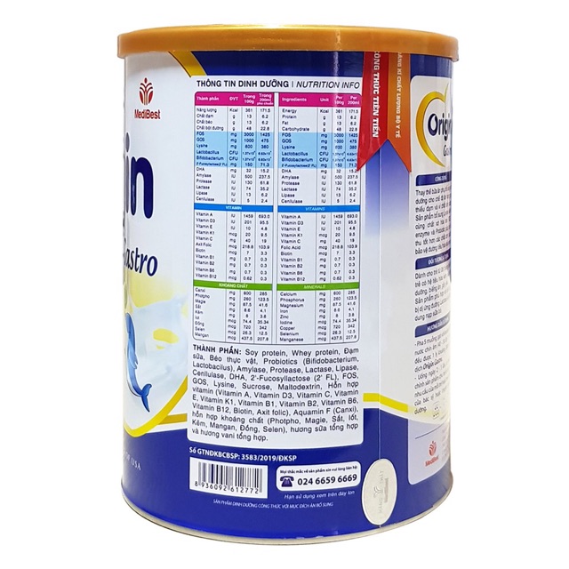 Sữa Origin Gastro 900g - canxi từ tảo đỏ, HMO (HSD: 2023)