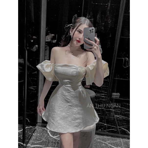 Váy tacta bệt vai tay bồng