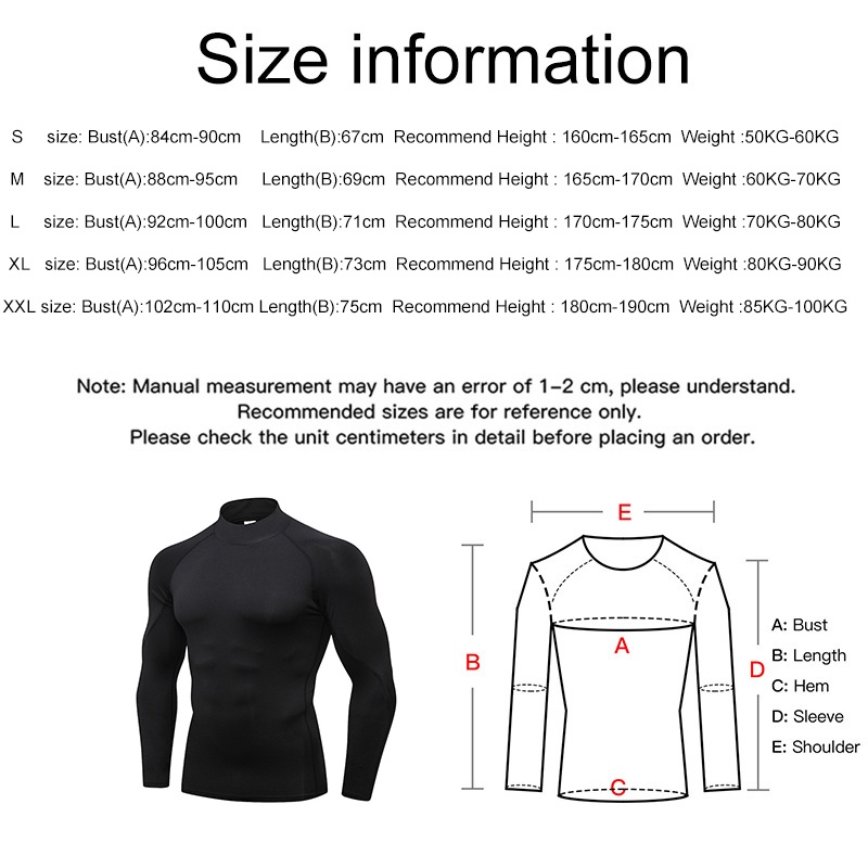 Áo thun thể thao cổ cao tay dài nhanh khô cho nam