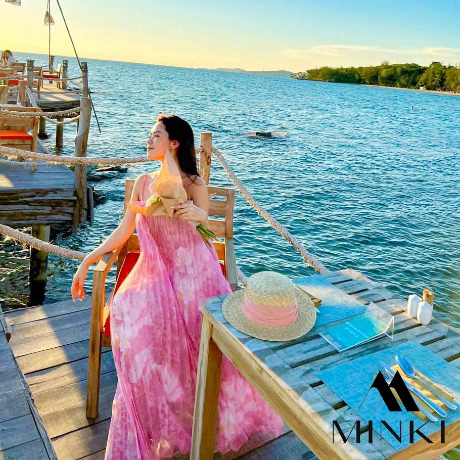 ĐẦM MAXI HOA VÂN DẬP LY - CHẤT LIỆU CAO CẤP - MÀU HỒNG TIỂU THƯ | BigBuy360 - bigbuy360.vn