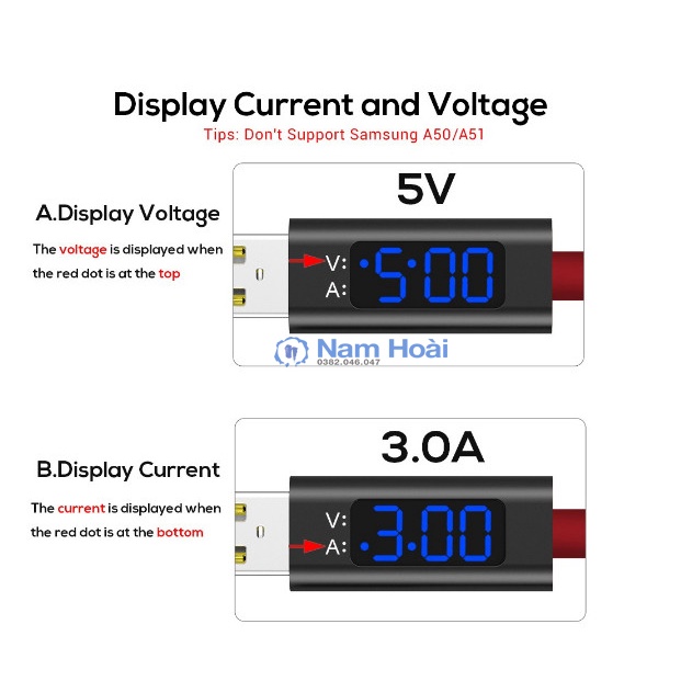 Dây sạc IPType-C Micro USB TOPK AC27-Sạc nhanh 3A-Màn hình LED-Hàng TOPK