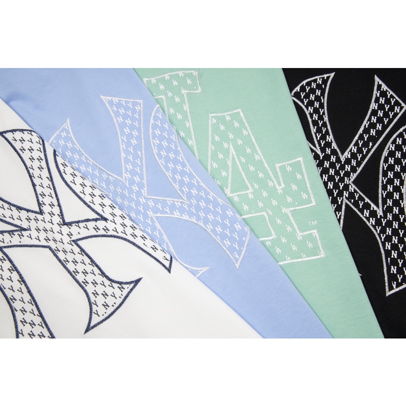 Hàng Sẵn Sàng! Áo Thun Ngắn Tay Thêu Họa Tiết MLB Thời Trang Mùa Hè Dành Cho Nam Và Nữ