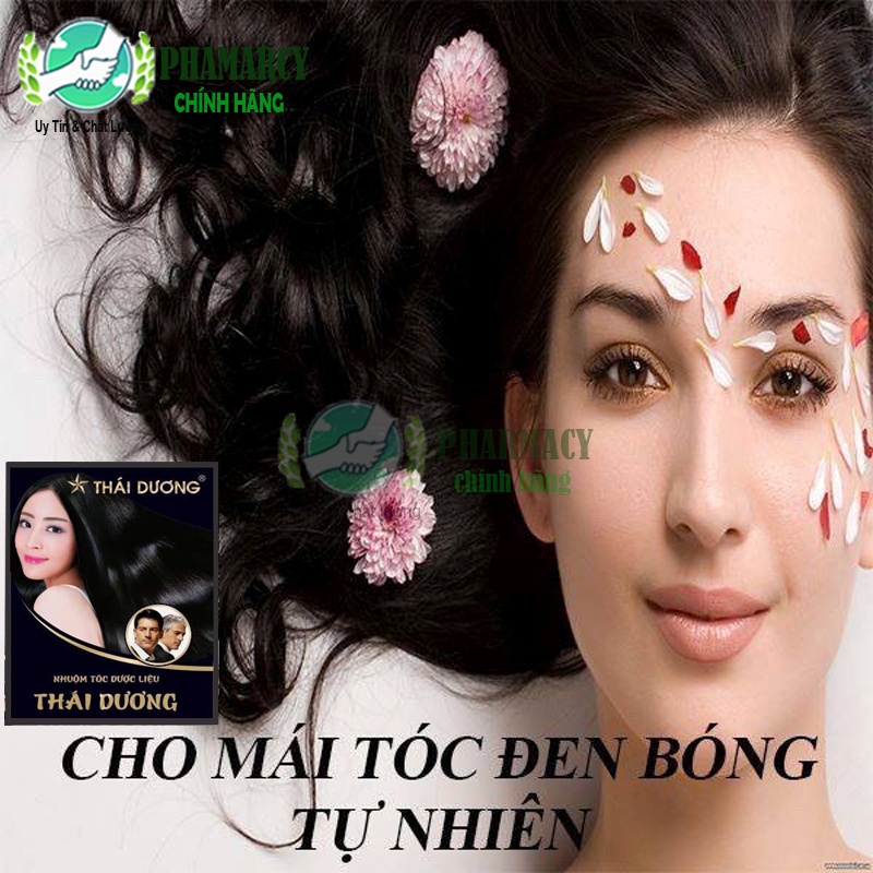 Dầu gội đen tóc thuốc nhuộm tóc màu đen dược liệu thiên nhiên Thái Dương bền màu an toàn không gây xót kh