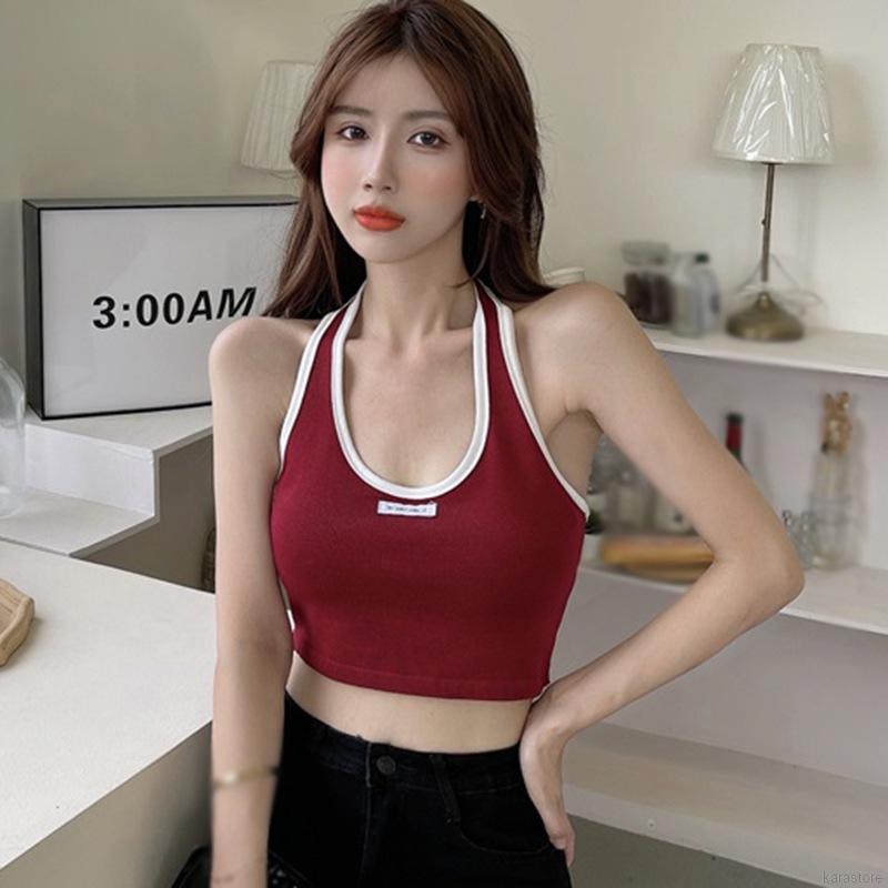 Áo Hai Dây Dệt Kim In Chữ Thiết Kế Quyến Rũ Cho Nữ | BigBuy360 - bigbuy360.vn