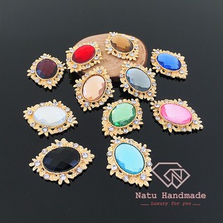 [FREE SHIP] - Nguyên liệu hoa cài áo - hoa cài tóc Handmade - Center mạ kim mắt ngọc nhiều màu loại đẹp