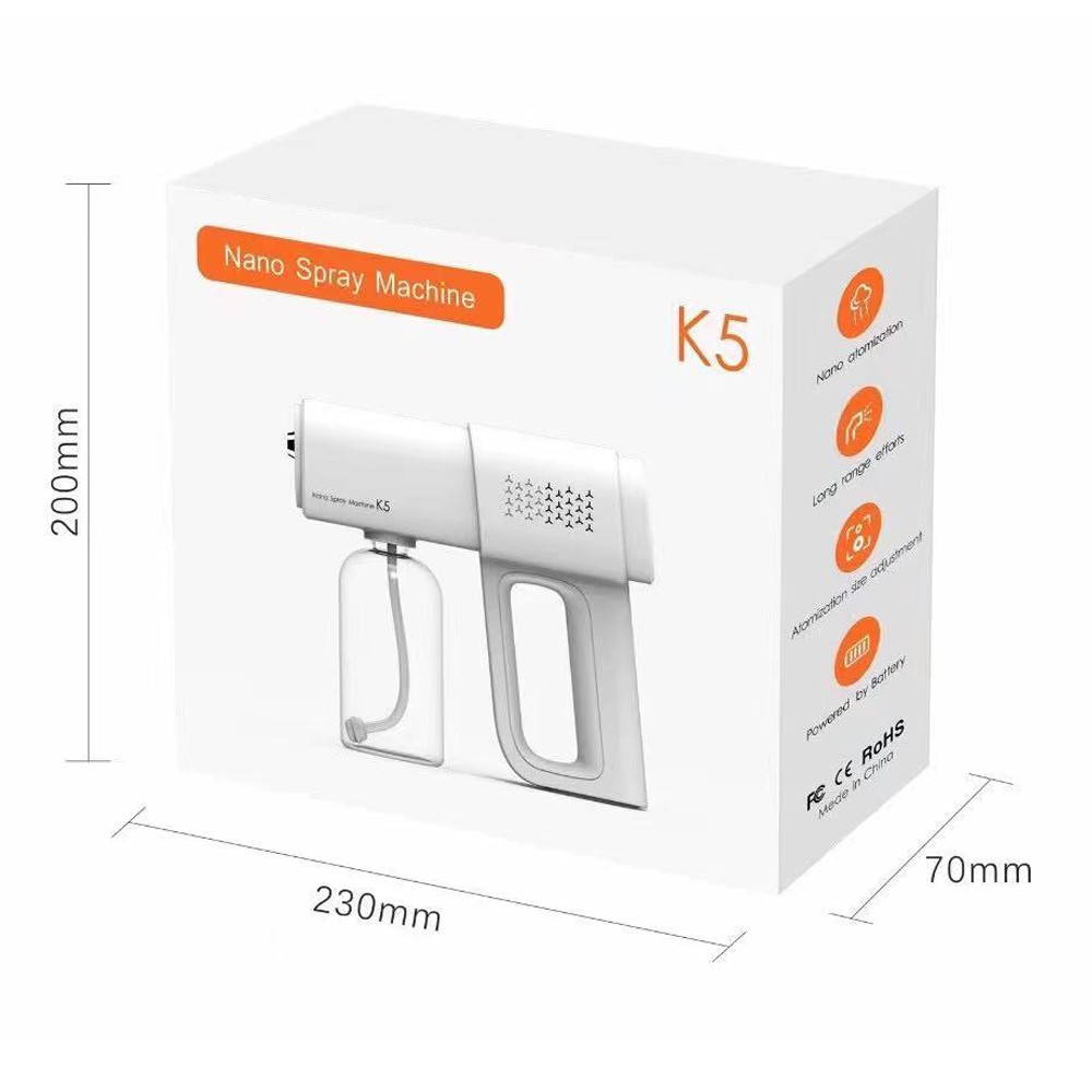 Súng Phun Khử Trùng Nano K5 Không Dây Sạc Usb Tiện Lợi Cho Gia Đình