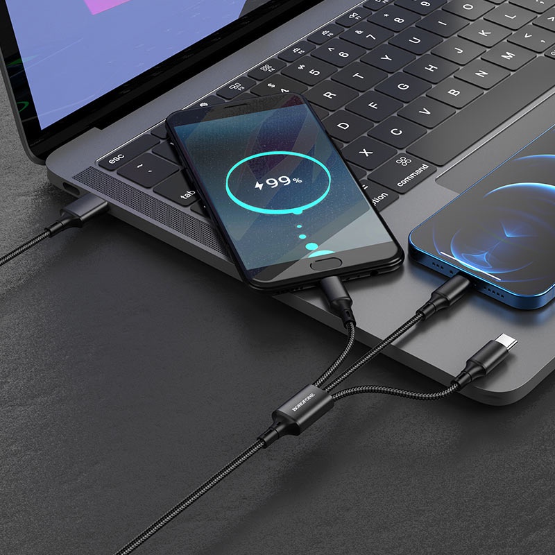 Cáp sạc 3 đầu Borofone BX50 Fresco dài 1m, max 2.4A (Màu Random) - Phụ Kiện 1986