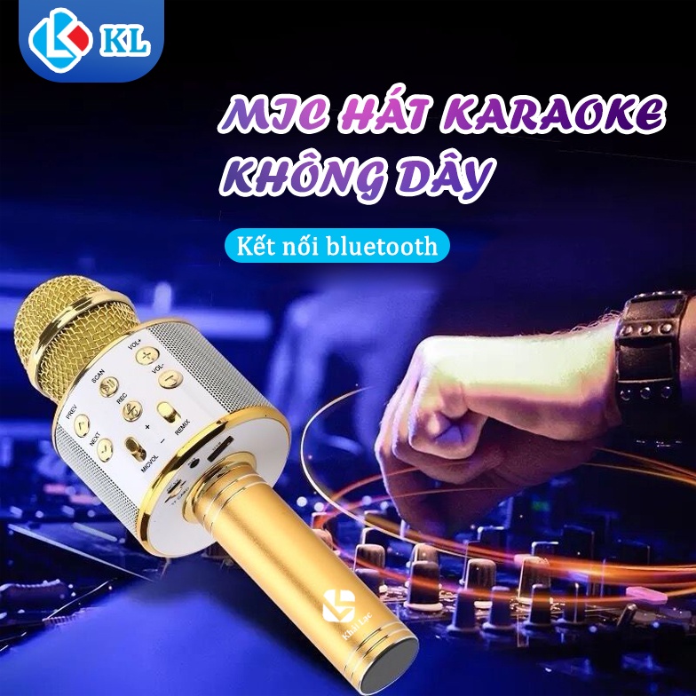 WS858 Mic Hát Karaoke Bluetooth Không Dây WS858 - Âm vang - Ấm - Chuẩn Mic hát Karaoke cầm tay mini - Trungdunggfh45
