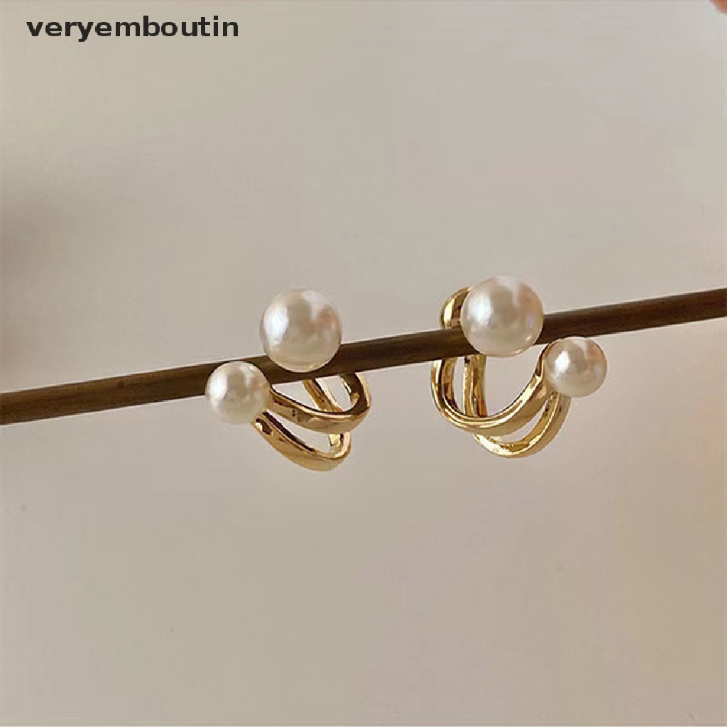 in 2021 Korean Luxury Pearl Earrings for Women Fashion Simple Pearl Stud Ear Clip n