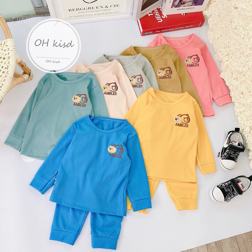 Bộ Dài Tay Gân Tăm Lạnh cho Bé Trai, Bé Gái Từ 6-17kg