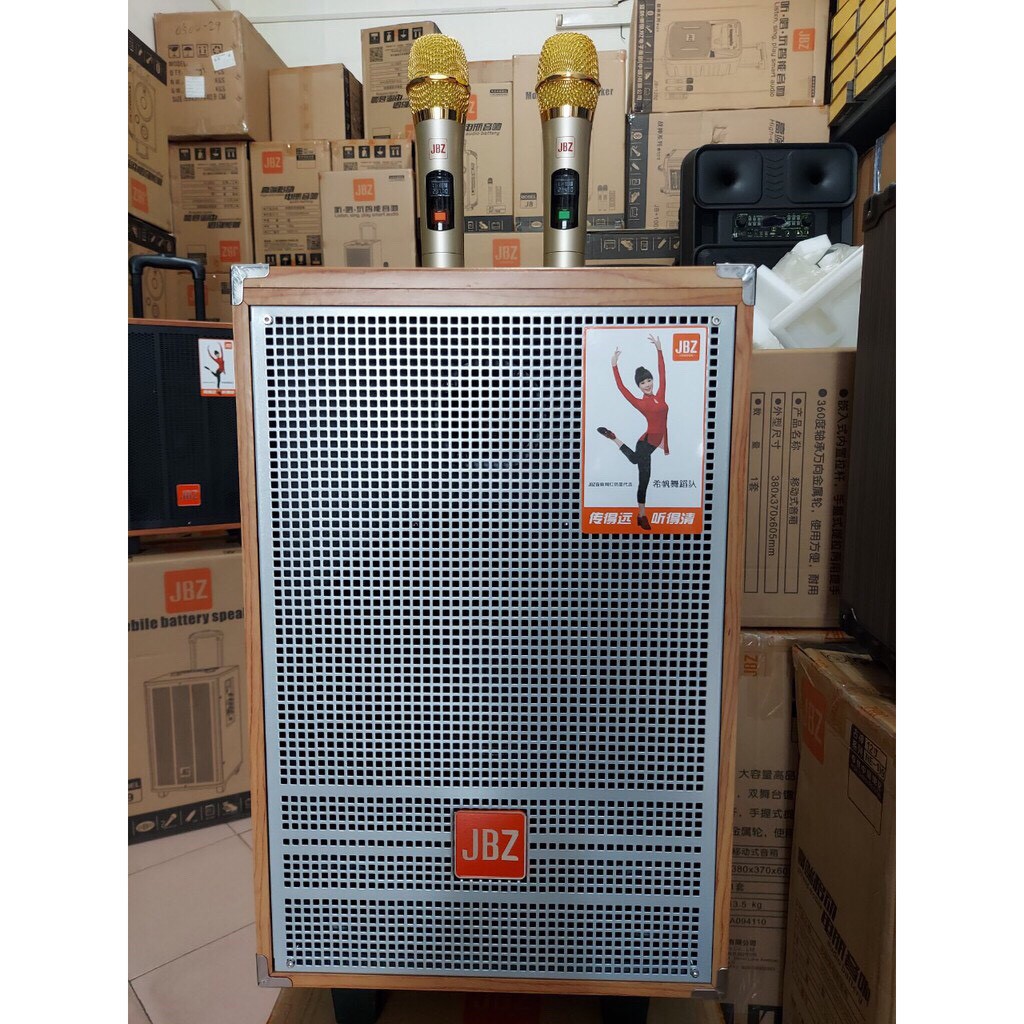 Loa karaoke hát hay, giá rẻ JBZ1203 bass 3 tấc, thùng gỗ, tặng kèm 2 micro không dây xịn, hát hay. Bảo hành 12 tháng