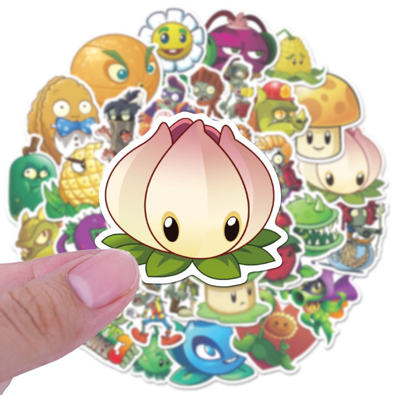 JOJO· Bộ Hình Dán Chống Thấm 🌻 Plants vs. Zombies, 50 tờ/bộ
