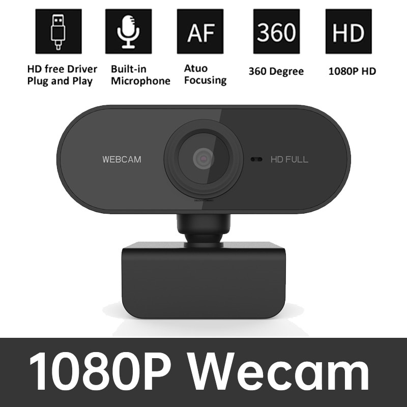 Webcam chân kẹp Full HD 1080P, tích hợp micro, phù hợp cho học sinh học Online