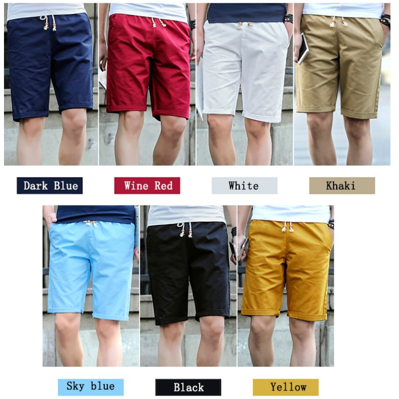 Quần short nam BEFOYI 9 màu 100% cotton thời trang đi biển thường