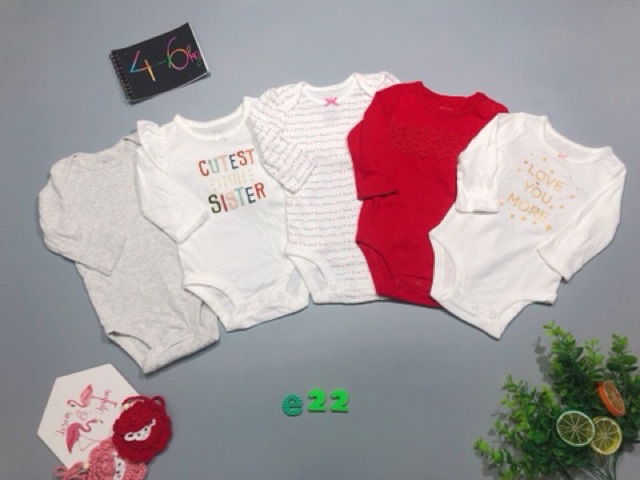 Set 5c body cotton dài tay cho bé - CHỌN SET