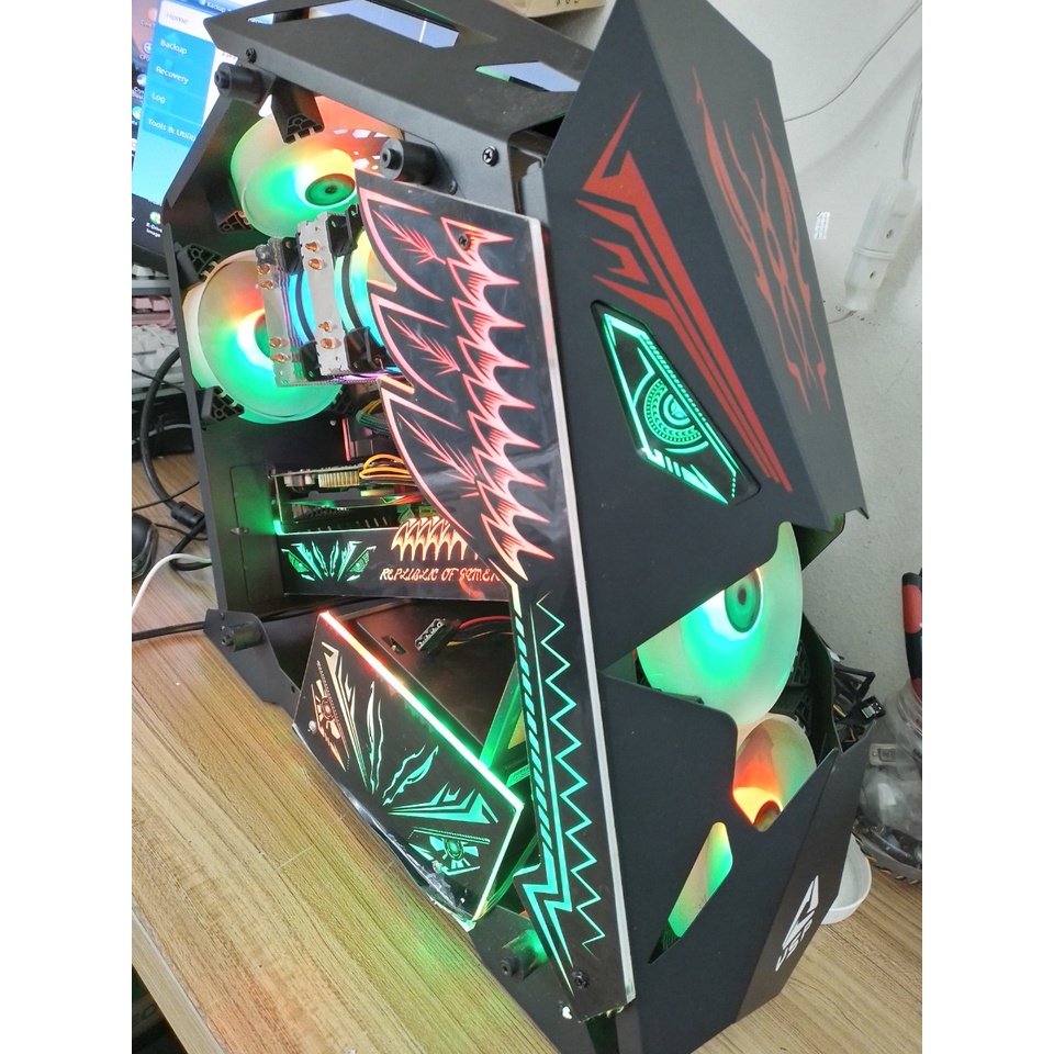 Vỏ Case Gaming VSP Es3 Esport sẵn 5 fan led - new box