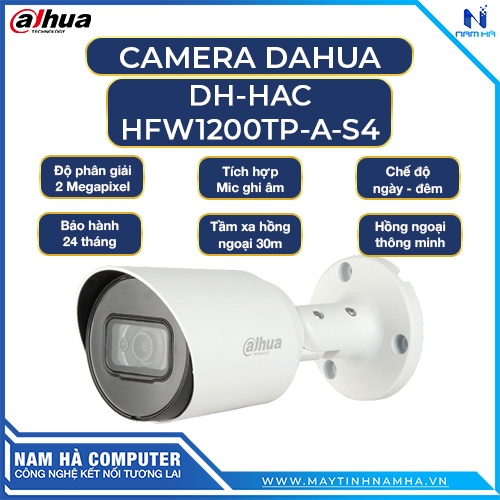 Camera HDCVI 2MP Dahua DH-HAC-HFW1200TP-A-S4