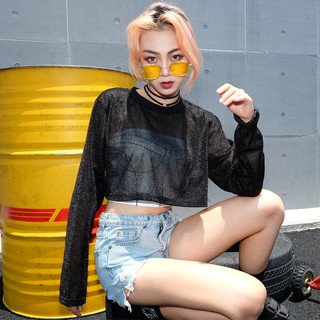 Áo lưới Croptop Kim Tuyến