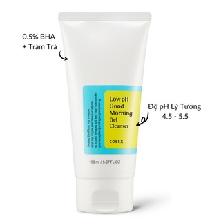Sữa rửa mặt cosrx low ph morning gel cleanser 150ml