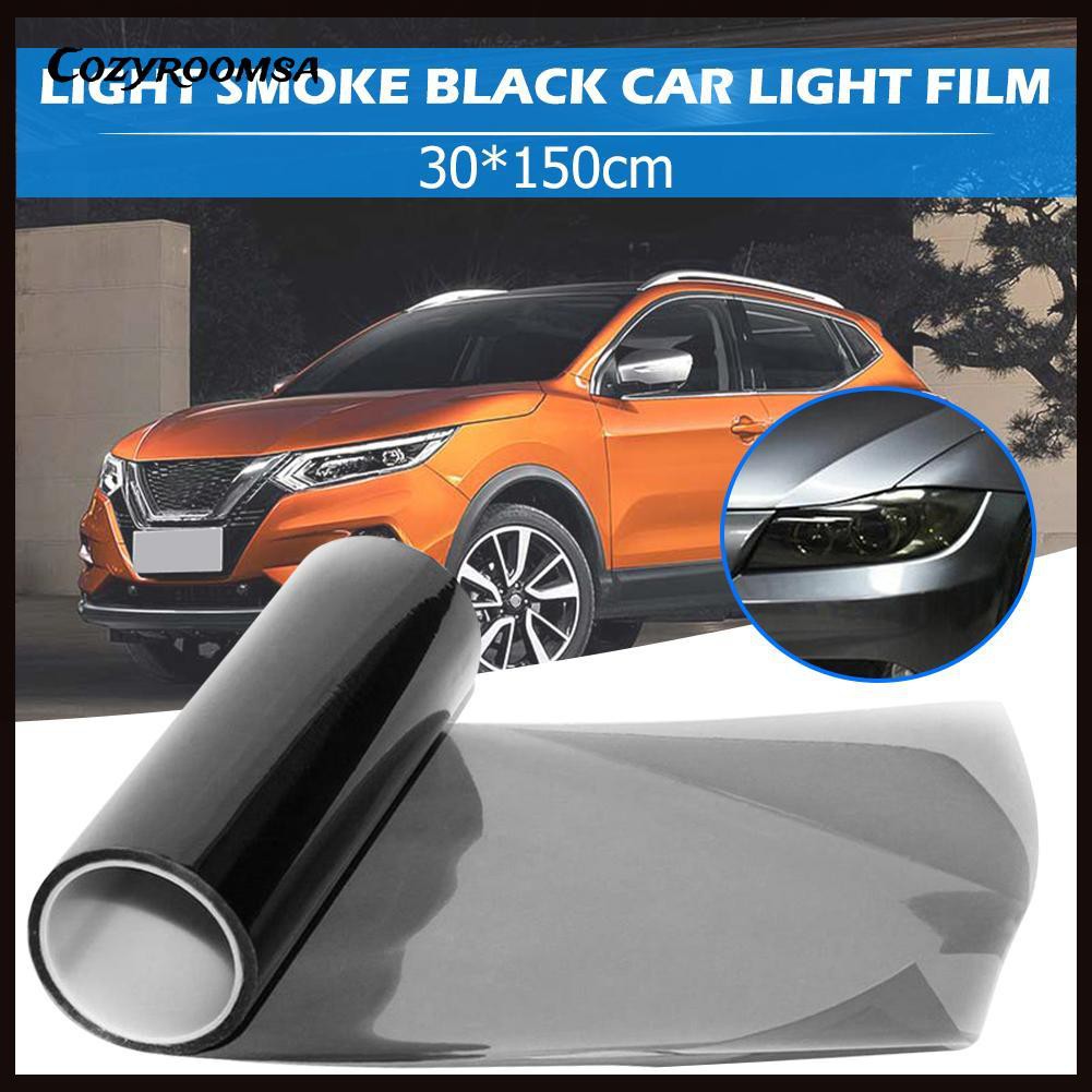 Lớp màng dán trang trí đèn xe hơi màu đen khói bằng vinyl 30x150cm phong cách thời trang