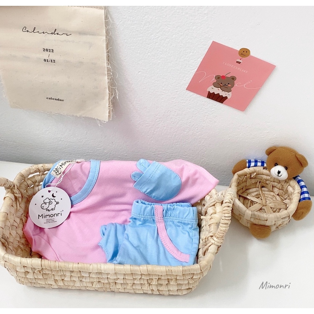 [SALE] Bộ Thun Lạnh Dài Tay Cho Bé Trai, Bé Gái KIMCHIBABY Túi Ngực Tai Thú, Bộ Quần Áo Cho Bé Mặc Nhà KWTD2211