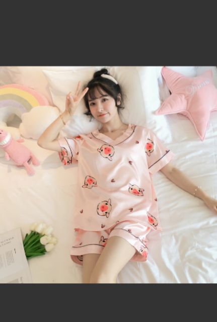 (Có video ảnh thật) Đồ ngủ phi lụa 😉 #form rộng#thoải mái#size lớn#dưới 75kg | BigBuy360 - bigbuy360.vn