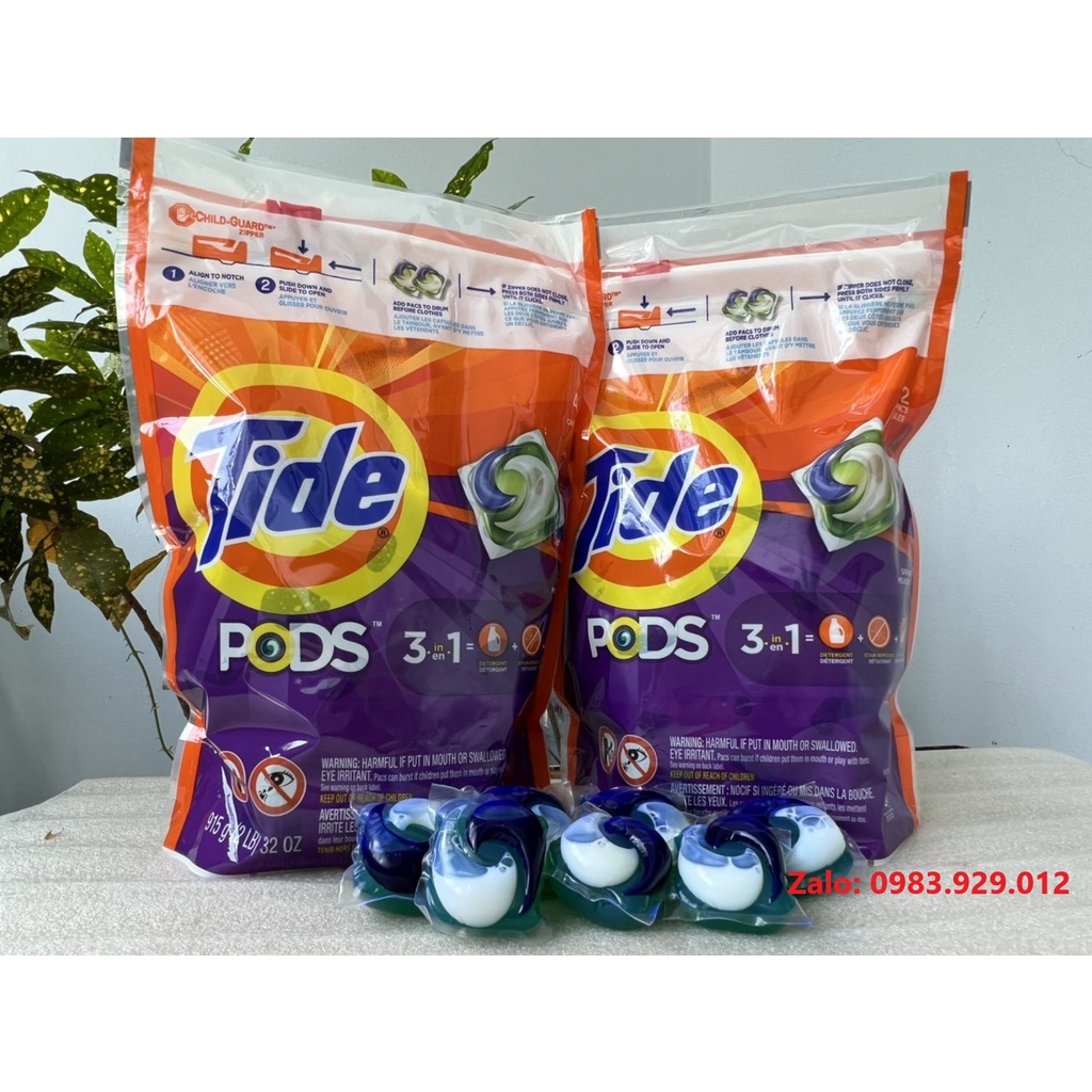 [Tách lẻ] Viên giặt xả quần áo Tide Pods 3in1