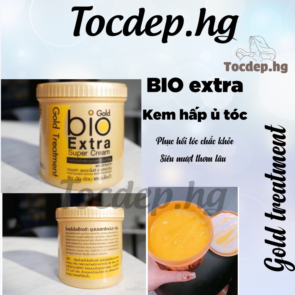 Ủ tóc BIO Gold Treatment Thái Lan 500ml, Dầu xả siêu mềm mượt phục hồi tóc hư tổn Biotin Gold - Tocdep,hg