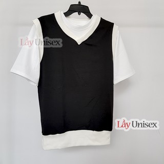Combo Áo gile + Áo thun (Viền Trắng)