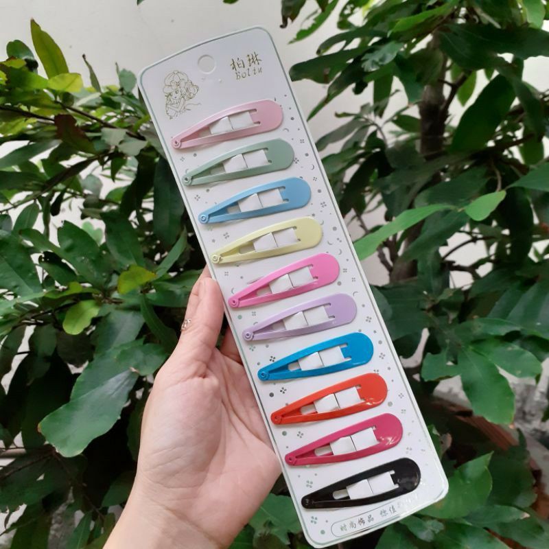 Vỉ 10 kẹp tách,kẹp bật màu phong cách Hàn Quốc