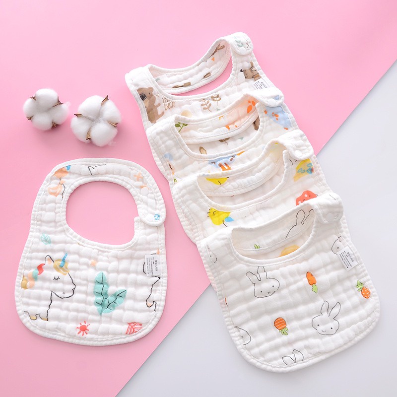 Yếm xô 8 lớp hình chữ U dành cho bé siêu mềm mịn và đáng yêu