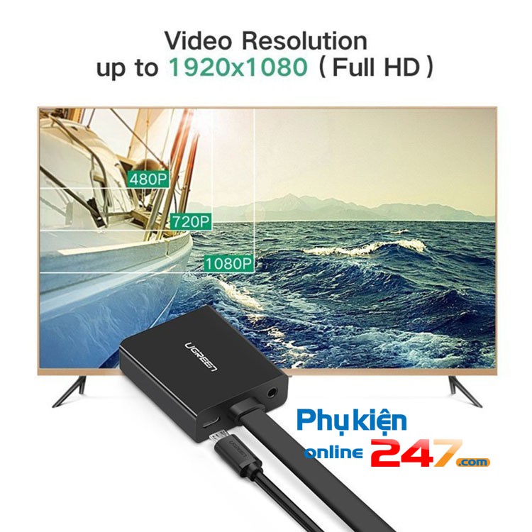 Dây cáp chuyển HDMI to VGA cao cấp
